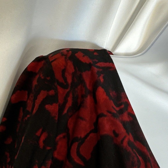 Lauren Ralph Lauren Red Black Stretch Jersey 10 Long Sleeve Holiday Xmas - Picture 13 of 13